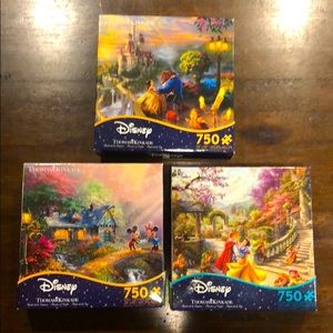 Disney Thomas Kinkade Set of 3 puzzles